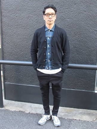 Как носить кроссовки с кардиганом мужчине