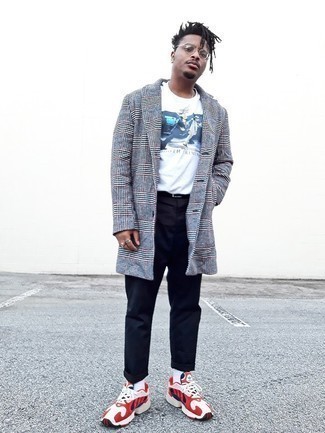 Как носить кроссовки с длинным пальто