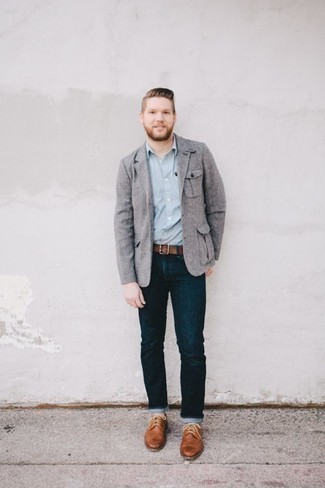 Какие пиджаки носить с бежевыми брогами