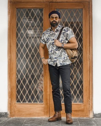 С чем носить бежевый рюкзак из плотной ткани мужчине