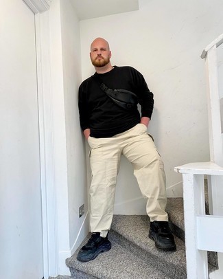 Какие кроссовки носить с бежевыми брюками карго