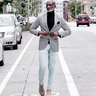 Какие пиджаки носить с бежевыми ботинками челси мужчине