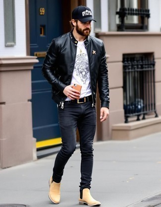 Какие бомберы носить с бежевыми ботинками челси мужчине