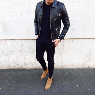 Какие бомберы носить с бежевыми ботинками челси мужчине