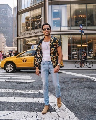 Какие майки носить с бежевыми ботинками челси мужчине