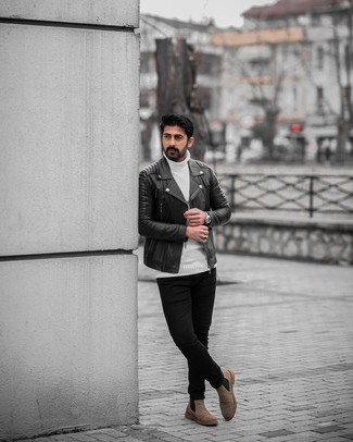 Какие водолазки носить с бежевыми ботинками челси мужчине