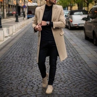 Какие водолазки носить с бежевыми ботинками челси мужчине