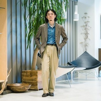 Какие пиджаки носить с бежевыми брюками чинос