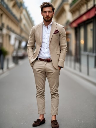 Какие пиджаки носить с бежевыми брюками чинос