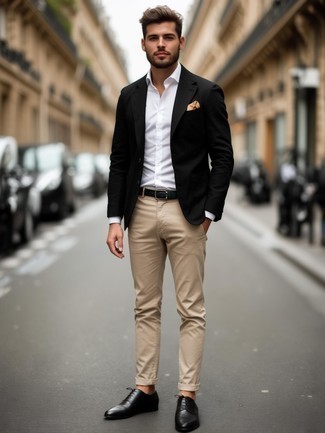 Какие пиджаки носить с бежевыми брюками чинос