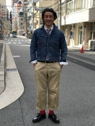 Какие туфли дерби носить с бежевыми брюками чинос