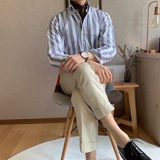 Какие туфли дерби носить с бежевыми брюками чинос