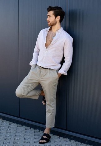 Какие сандалии носить с бежевыми брюками чинос