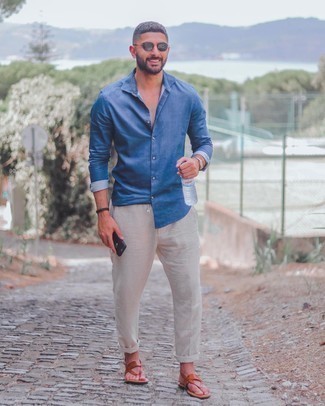 Какие сандалии носить с бежевыми брюками чинос