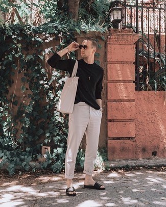 Какие сандалии носить с бежевыми брюками чинос