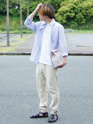 Какие сандалии носить с бежевыми брюками чинос