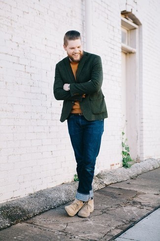 Какие пиджаки носить с бежевыми ботинками дезертами