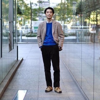 Какие пиджаки носить с бежевыми ботинками дезертами