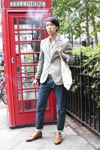 С чем носить бежевые монки с двумя ремешками