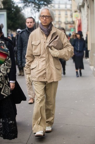 С чем носить бежевые перчатки мужчине