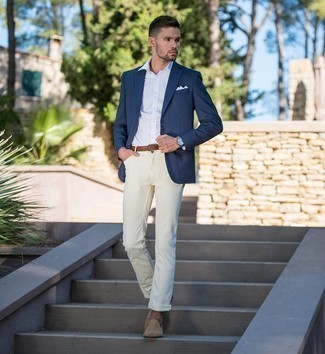 Какие лоферы носить с бежевыми джинсами мужчине