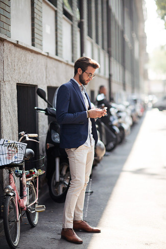 Какие оксфорды носить с бежевыми джинсами