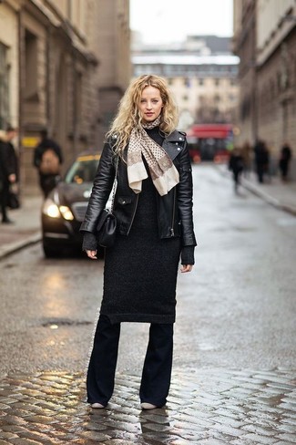 С чем носить бежевые кожаные ботильоны