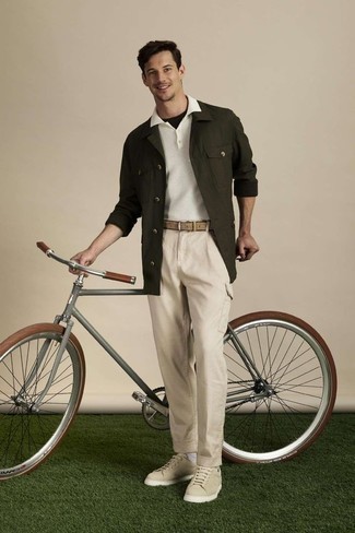 С чем носить бежевый кожаный ремень мужчине