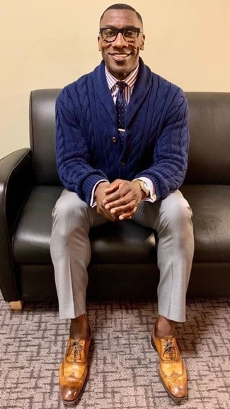 С чем носить бежевые кожаные броги