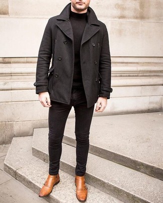 С чем носить бежевые кожаные монки с двумя ремешками