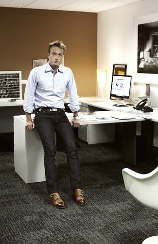 С чем носить бежевые кожаные монки