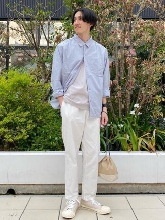 С чем носить бежевый кожаный мужской клатч мужчине