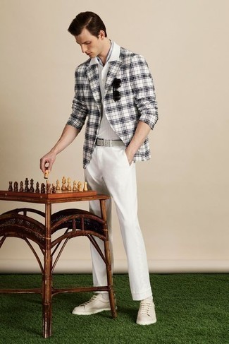 Какие пиджаки носить с бежевыми низкими кедами мужчине