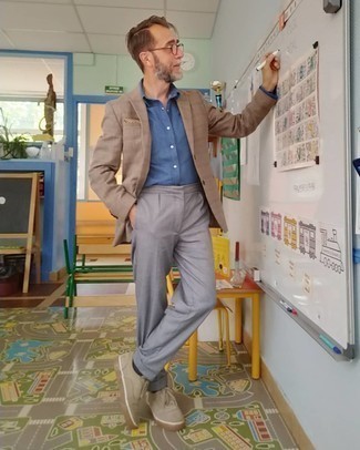 Какие пиджаки носить с бежевыми низкими кедами мужчине