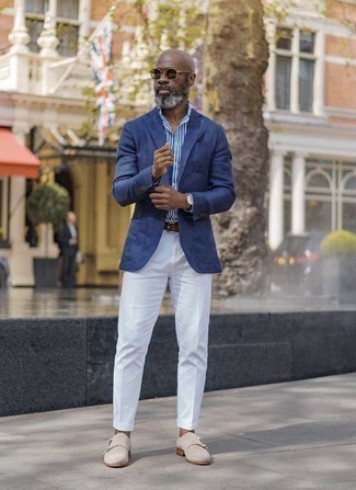 С чем носить бежевые монки