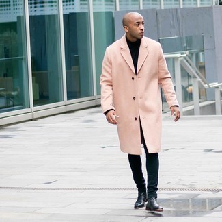 С чем носить бежевое длинное пальто