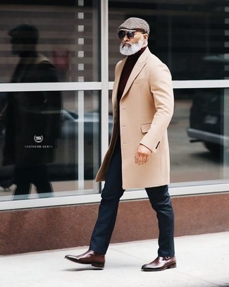 С чем носить бежевое длинное пальто