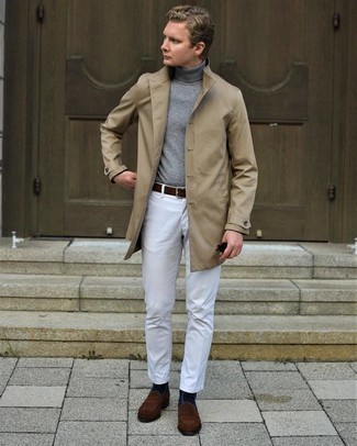 Какие лоферы носить с бежевым дождевиком мужчине