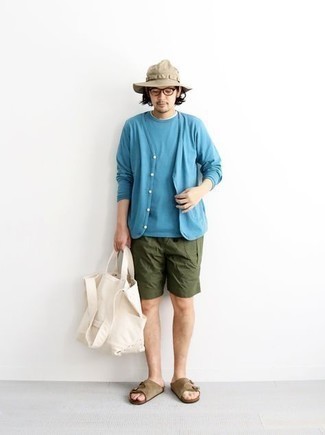 С чем носить бежевые сандалии мужчине