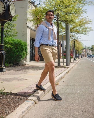 Какие лоферы носить с бежевыми шортами мужчине