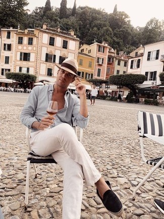 С чем носить бежевую соломенную шляпу мужчине