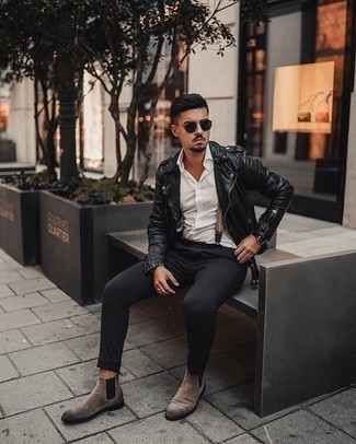 С чем носить бежевые подтяжки