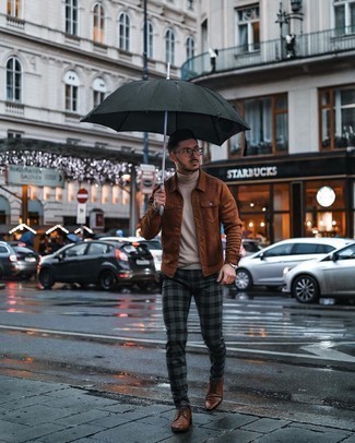 Какие туфли дерби носить с бежевой водолазкой