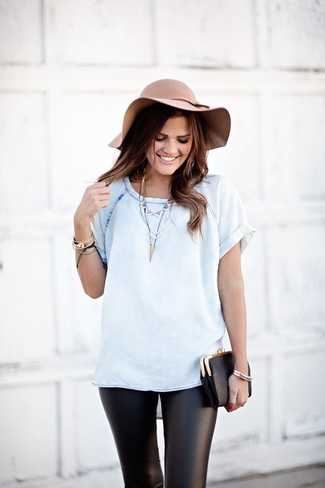 С чем носить бежевую шерстяную шляпу женщине