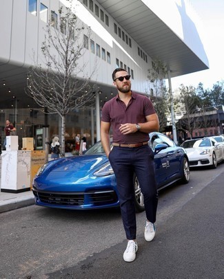 С чем носить бежевый плетеный ремень из плотной ткани мужчине