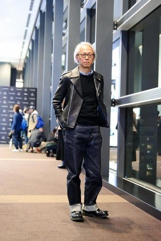 Как носить косуху с повседневными ботинками мужчине