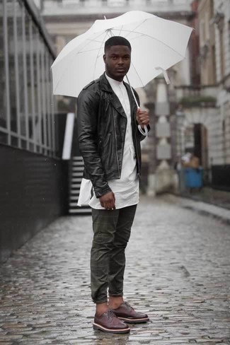 Как носить косуху с туфлями мужчине