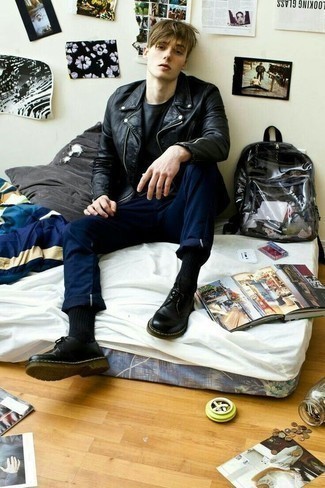 Как носить косуху с туфлями мужчине