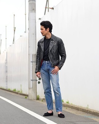 Как носить косуху с туфлями мужчине