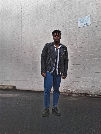 Как носить косуху с туфлями мужчине